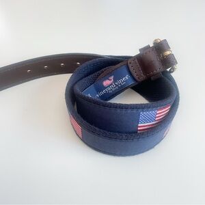 Vineyard Vines Boys American Flag Canvas Club Belt